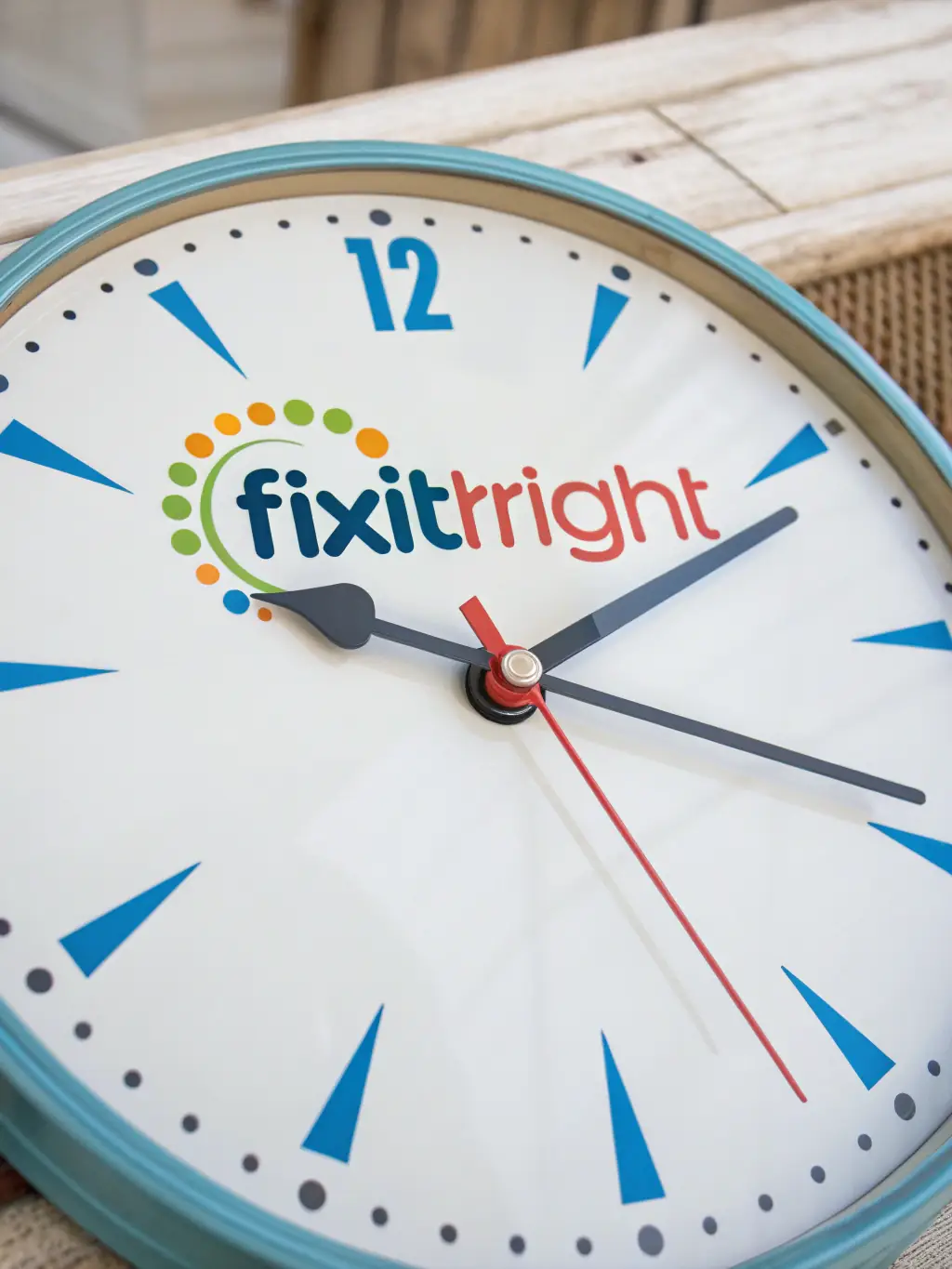 A digital illustration of a clock with a wrench overlayed, symbolizing 24/7 availability and immediate response for handyman services in Eindhoven.